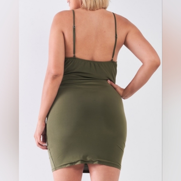 Mind Code olive cowl neck cami mini dress size 3X. - Picture 2 of 2